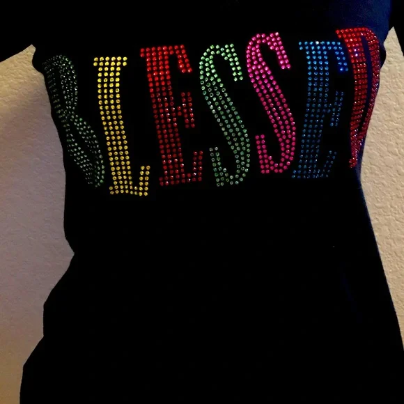 Blessed Rhinestone T-shirt - Picture 1 of 2
